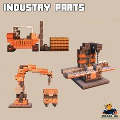 some type of industrial machinery that is made out of bricks and concretes, with the words industry parts above it