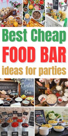 Build Your Own Food Bar, Food Bar Ideas For Parties, Cheap Party Food, Food Bar Ideas, Taco Bar Party, Diy Buffet, Party Food Bars, Ideas For Parties, Party Food Bar