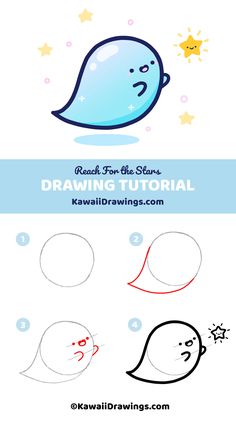 how to draw a cartoon ghost with easy step by step drawing instructions for kids and beginners