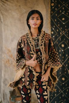 this cozy poncho,made from block printed warm cotton fabric..all natural dye pigments ,red and black tribal block print design,its a unisex one size poncho Wild Fashion, Wool Poncho, Man Party, Vest Outfits, Natural Dye, Burning Man, Natural Dyes, Red And Black, African Fashion