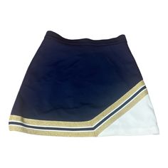 "Vintage Cheerleeding Skirt in Navy, White & Golf, Vintage Mini Skirt, 26\" Waist Super cute cheerleader skirt  Navy and white with glittery gold Waist measures 13\" flat, no stretch  100% poly Excellent condition with no flaws to note" Cheerleader Skirt, Vintage Mini Skirt, Sayaka Miki, Cute Cheerleaders, Pom Pom Girl, Navy Blue Skirt, White Skirts, Navy White, Cheerleading