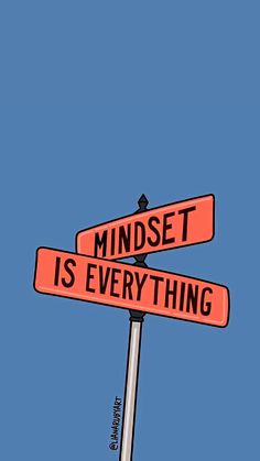 two street signs that say mindset is everything and are on top of each other