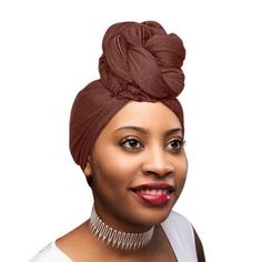 Novarena chocolate brown solid color head wrap stretch long hair scarf turban tie kente african hat jersey knit headwrap 100% polyester microfiber 🔥lowest price of the year!🔥 extra long and wide: novarena 70 inches long kente ankara tribe royalty traditional african print soft tribal fabric (polyester) head wrap (72 inches x 22 inches) & solid colors elastic jersey (polyester) knit head wraps (70 inches x 33 inches) are long and wide for easy wearing for long hair, braids, and dreadlocks. head Brown Solid Color, African Hat, African Hats, Ladies Head Scarf, Long Hair Tips, Simple Scarf, Chocolate Hair