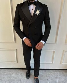 Indulge in the epitome of elegance with our "Midnight Satin Peak Tuxedo." This stunning ensemble features a sleek black jacket and trousers, complemented by a wide satin peak collar that adds a touch of luxury and sophistication. Tailored for those who demand style and comfort, this tuxedo is perfect for weddings, proms, and any event where making a lasting impression is critical. Step into the spotlight and embody timeless style with this exquisite piece. Your package includes a jacket, vest, pants, shirt, and pocket square. Groomsmen Outfits, Wedding Suit, Jacket Vest, Tuxedo Jacket, The Midnight, Black Jacket, Wedding Suits, Black Design, Pocket Square