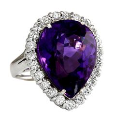 Teardrop Amethyst Ring For Formal Occasions, Luxury Vvs Clarity Amethyst Ring For Formal Occasions, Formal Purple Diamond Ring With Brilliant Cut, Purple Brilliant Cut Diamond Ring For Formal Occasions, Formal Purple Diamond Ring With Halo Setting, Formal Amethyst Pear-shaped Ring, Formal Purple Amethyst Ring With Vvs Clarity, Elegant Teardrop Amethyst Ring For Formal Occasions, Formal Teardrop Amethyst Ring In Fine Jewelry Style