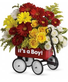 it's a boy wagon bouquet by teleflower