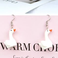 Mini Goose Earrings I Ship Fast And Well Packaged. 2 Available Bin30 Goose Earrings, Pig Earrings, Red Earrings Stud, Cat Earrings Studs, Lulu Frost, Beaded Tassel Earrings, Open Hoop Earrings, Circle Earrings Studs, Circle Diamond