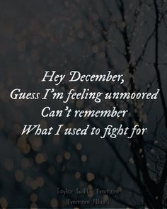 Hey December, Evermore Lyrics, Back To December, Taylor Swift Song Lyrics, Swift Wallpaper, Swift Lyrics, Taylor Swift Songs