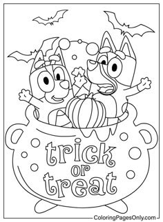 halloween coloring pages for kids trick or treat