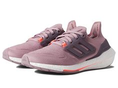 adidas Running Ultraboost 22 - Women's Shoes : Magic Mauve/Legacy Purple/Turbo : The primary materials that compose this product contain a minimum of 20 percent recycled content. Move around with more power and exceptional comfort with these adidas Ultraboost 22 Running Shoes. Linear Energy Push system enhances forefoot and midfoot stiffness to provide you with more responsive stride. adidas PRIMEKNIT textile upper. Breathable textile lining and insole. BOOST midsole provides additional energy t Comfortable Running Shoes With Boost Midsole For Workout, Fade-resistant Running Shoes With Round Toe, Functional Adidas Running Shoes For Training, Comfortable Sneakers With Boost Midsole For Workout, Functional Adidas Sneakers For Workout, Comfortable Workout Sneakers With Boost Midsole, Adidas Workout Running Shoes With Synthetic Material, Adidas Running Shoes For Workout In Athleisure Style, Adidas Synthetic Running Shoes For Workout