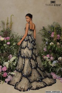 Tarik Ediz: 98083 - Vintage – Camellia Bridal Shop Sincerely Tennessee, Dubai Evening, Shiny Skirts, Straight Across Neckline, Puffy Dresses, Southern Homes, Designer Evening Dresses, فستان سهرة, Mode Inspiration