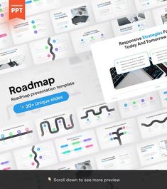 the roadmap powerpoint presentation template is displayed