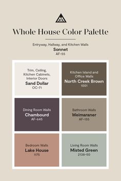 the whole house color palette is shown