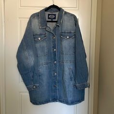 Scoop Nyc, Size Xl (16-18), Never Worn Denim Color, Colored Denim, Military Jacket, Denim Jacket, Color Blue, Jackets & Coats, Jackets For Women, Women Shopping, Blue