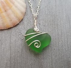 Aloha! These design shows my love for this beautiful island of Hawaii.This item will be made to order and shipped directly from Hawaii.This is a sea glass pendant with a tarnish resistance silver plated chain necklace.The chain is a 20 inches long (can be customized from 30 inch down to any length if you leave me a note with the order for the preferred length) with a lobster claw catch. This handmade in Hawaii jewelry gift is from cultured sea glass that are specially formed into its shape for j Blue Sea Glass Necklace, Ocean Earrings, Hawaii Jewelry, Wire Heart, Beachy Jewelry, Necklace Emerald, Sea Glass Bracelet, Hawaiian Jewelry, Beach Necklaces