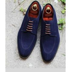 Handmade men suede navy blue lace up closure dress shoes, men dress shoes Blue Plain Toe Oxfords For Business, Fitted Blue Oxfords For Business, Blue Plain Toe Loafers For Semi-formal Occasions, Blue Plain Toe Dress Shoes For Semi-formal, Blue Plain Toe Dress Shoes For Semi-formal Occasions, Blue Leather Sole Oxfords For Business Casual, Blue Goodyear Welted Oxfords For Business, Business Blue Goodyear Welted Oxfords, Blue Wingtip Dress Shoes For Office