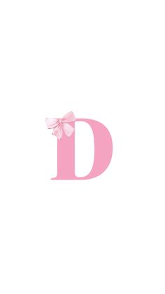 the letter d is decorated with pink bows