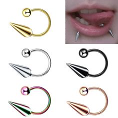 four different types of nose piercings