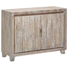 LOOMLAN 48 Distressed White Stacked Planks 3D Effect Accent Cabinet Jeen_Sideboards_LOOMLAN India Off White Cabinets, White Sideboard, Sideboard Designs, Wood Sideboard, Accent Cabinet, Tongue And Groove, Hand Crafted Furniture, Sideboard Cabinet, 3d Effect