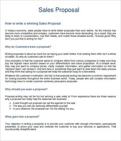 the sales proposal is shown in this document