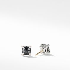 Sterling silver • Black onyx, 2.20 total carat weight, Pavé diamonds, 0.06 total carat weight • Earrings, 6mm David Yurman Earrings, Bridal Engagement Rings, Colorful Jewelry, Chatelaine, Sterling Silver Mens, High Jewelry, David Yurman, Chain Pendants, Pave Diamonds