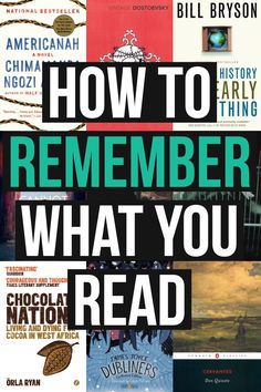 the cover of how to remember what you read by bill bryson, with images of books