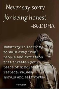 buddha quote about being honestly with the buddha statue in front of it and an image of