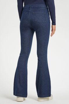 Put these flare-leg jeans on rotation and give your wardrobe an influx of fresh and youthful style. The Katya is thoughtfully designed with a high rise, so it hugs your curves, and a flared leg with front seaming so it lengthens your legs. Of course, they’re also supremely comfortable, so you feel great going about all your activities, from shopping to brunching to boarding a Mediterranean cruise. Made in mid-weight stretch denim using part-recycled material and real indigo dye. Wear the Katya w Youthful Style, Mediterranean Cruise, Flare Leg Jeans, Indigo Dye, Mesh Sleeves, Denim Flares, Poplin Shirt, Denim Pant, Flare Jeans