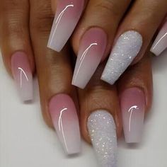 This false nails are easy to file, paint and apply. Lastly, Enjoy Your Beautiful Nails! Product Information. Pink Sparkly Nails, Nagel Tips, Polish Ideas, Coffin Press On Nails, Fake Nails With Glue, Striped Nails, Nail Beauty, Metallic Nails