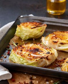 some food that is sitting on a pan