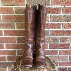 Frye Boots 77535 Tall Brown Cognac Riding Boots Low Heel Women's 6.5 B  | eBay Cognac Riding Boots, Boots Low Heel, Nice Boots, Boots Thick, Frye Boots, Cool Boots, Boot Shoes Women, Low Heels, Cognac