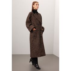 Brown plaid tweed (90% Polyester, 10% Wool). Jacket. Long sleeves. Collar. Front button closure. 50.5" from shoulder to hemline. Imported. Commuter Style, Ronny Kobo, Tweed Coat, Rent The Runway, Jacket Long, Closet Designs, Brown Plaid, Wool Jacket, Double Breasted