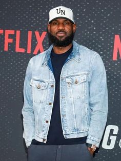 2024 Starting 5 LeBron James Blue Denim Jacket Casual Denim Jacket With Button Cuffs For Streetwear, Casual Denim Blue Jacket With Button Cuffs, Casual Spring Denim Jacket With Button Cuffs, Spring Streetwear Denim Jacket With Button Cuffs, Streetwear Essentials, Button Style, Bold Style, Blue Denim Jacket, Collar Shirt