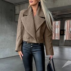 Tavimart Winter Elegant Button Solid Office Outwear Trend Wool Turn-down Collar Coats Autumn Women Casual Long Sleeve Woolen Jackets Top Sleeve (cm) Bust Size (cm) Waist Size (cm) Length (cm) Hip (cm) S 60 118 - 57 - M 61 122 - 58 - L 62 128 - 59 - XL 63 134 - 60 - XXL - - - - - 3XL - - - - - "Size measured by ourselves, sometimes has some errors, but always within 3cm." “If you have any questions about the size, please contact me” Winter Collared Blazer With Buttons, Winter Blazer With Stand Collar And Buttons, Winter Stand Collar Blazer With Buttons, Winter Blazer With Stand Collar, Long Sleeve Buttoned Outerwear For Office, Winter Double-breasted Blazer With Buttons, Brown Winter Blazer With Buttons, Winter Office Outerwear With Buttons, Winter Long Sleeve Double-breasted Blazer