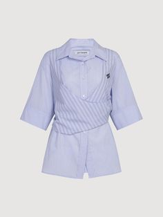 Composition : Shell, Coloring: 100% cotton (excluding wick, reinforcement, trademark, pattern, lace, band, etc.)Color : BlueCountry of Origin : Republic of Korea Shell Coloring, Stripe Shirts, Current Styles, Aesthetic Grunge, Lookbook Outfits, Fashion Inspiration, Top Styles, Shirt Blouses, Split