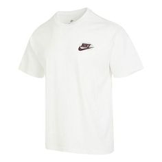 Nike Sportswear Earth T-Shirt 'White' FB9812-133 White Cotton Tops For Light Sports, Sports T-shirt With Crew Neck, Crew Neck T-shirt For Light Sports, White Cotton Sportswear Tops, Sportswear Short Sleeve T-shirt For Sports Events, Crew Neck Sportswear T-shirt For Sports Events, White Athleisure T-shirt For Sports Season, Athleisure Short Sleeve T-shirt For Sports Events, Casual White T-shirt For Light Sports