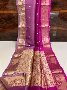 Pure Handloom banarasi   *kora sedad Silk Saree* *Kaduwa Zari* *Pure Hadloom Work*  Blouse with Border  Smooth & Soft Fabric  With Silkmark Certified Purple Handloom Tissue Silk Dupatta, Transitional Banarasi Silk Handloom Traditional Wear, Designer Handloom Tussar Silk Traditional Wear, Designer Tussar Silk Saree With Weaving Work, Purple Tissue Silk Traditional Wear With Self Design, Transitional Tussar Silk Traditional Wear With Handloom Details, Transitional Handloom Tussar Silk Traditional Wear, Designer Saree With Traditional Weaving Work, Traditional Drape Saree With Weaving Work