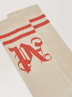 Shop Logo augmented by positioning and fresh paint effect. Men's black sweatpants with elastic waist and ankle cuffs, side pockets, and Palm Angels logo hand-printed in white in front at waist height. Eyewear Kids, Baby Icon, Boy Accessories, Striped Socks, Boy Shoes, Tracksuit Women, Palm Angels, Monogram Logo, Side Stripe