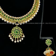 Design by Classical Dance Jewelry® ❥ GREEN Color And Designer Traditional Kemp Temple Indian Jewelry Mango Design with white stone short haram or necklace For Everyone ❥ Age : 4 and above ❥ Model No : Green Mango with white stone ❥ You Can wear this set especially for Bharatnatyam And Kuchipudi Dance Performances and in Parties, Engagement, Weddings, Birthdays. ❥ Handmade Indian Item so there is slight variations. ❥❥❥ Set includes ☛ Short Necklace with earrings option ❇️ Imitation Jewelry by nature is little soft compared to real jewelry so little shape variations and dents could happen during shipping even after taking complete care in packing ❇️ Imitation Jewelry items by nature will show slight discolorations around soldering or embossed designs areas and black spots. ❇️ Imitation Jewel Green Temple Necklace For Festivals, Festive Fusion Green Temple Necklace, Green Handmade Temple Jewelry, Bharathanatyam Jewellery Set, Green Handmade Bollywood Temple Necklace, Fancy Flowers, Dance Accessories, Dance Jewelry, Real Jewelry