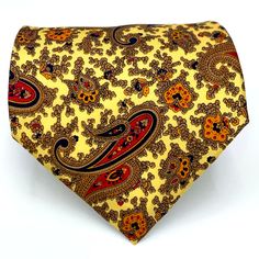 My mission is to provide 100 % customer satisfaction. Please feel free to contact me if you have any questions or concerns.      Brand: TREVISAN      Style: Necktie       Color: Yellow, Brown, Blue, Red, Orange.       Material: 100% Silk         Attachment: Tied        Length: 58"       Width: 3.75"        Pattern: Paisley     Condition: Great Preowned, Sold as pictured - see images Please keep in mind that color appearance/shade can vary due to factors including lighting, monitors, etc.  If you Necktie Pattern, Tie Length, Orange Material, Silk Necktie, See Images, Necktie, Yellow Blue, Customer Satisfaction, Neck Tie