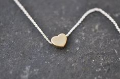 "14k gold small plated heart (over brass) slide charm  floating freely on a delicate small gauge 16\" STERLING SILVER chain. It's so versatile!  It's small and discreet enough to wear everyday!  So delicate! from the last picture (large charms measures 6 x 6 mm and small  measures 4 x 4 mm)  Please read my shop policies prior to purchasing https://www.etsy.com/your/shops/LoveJewelryByJ/policies" Minimalist Hypoallergenic Heart Charm Necklace, Everyday Tiny Heart Charm Necklaces, Simple Everyday Charm Necklace With Heart, Simple Everyday Heart Charm Necklace, Minimalist Everyday Heart Charm Necklaces, Minimalist Everyday Heart Charm Necklace, Simple Everyday Heart Charm Necklaces, Hypoallergenic Heart Charm Necklaces For Everyday, Hypoallergenic Heart Charm Necklace For Everyday