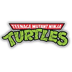 teenage mutant ninja turtles logo sticker on a white background with the words teenage mutant ninja turtles