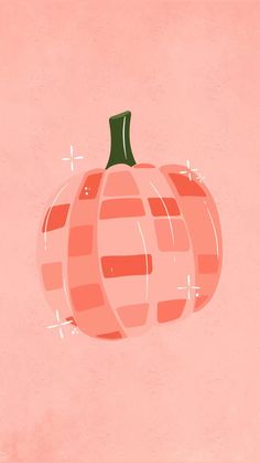 an illustration of a pumpkin on a pink background