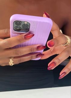 Olivia Neill Nails, Nail Color Theory, Red And Orange Aura Nails, Bright Aura Nails, Multi Color Chrome Nails, Buttercream Nails, Jelly Aura Nails, Unique Red Nails, Nails Inspo 2024