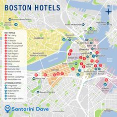 the boston hotel map with all its locations