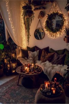 Bohemian Living Room Decor With Candles Bohemian Living Room Decor, Winter Retreat, Boho Living Room Decor, Kitchen Home Decor, Bohemian Living Room