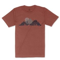 This men's mountain graphic tee showcases a wilderness landscape with tents, trees, peaks, campfires and plenty of geometric and topographic elements intertwined throughout! Our high quality t shirts for men make great birthday gifts and Fathers Day gifts for hikers, campers and outdoor lovers! Three Color Print on our Black Lantern Heather Clay Men's T-Shirt All our inks contain no metals, or harsh chemicals. - 52% combed and ring-spun cotton 48% polyester - 30 Singles - 4.2 oz. - Retail/Casual Different Hat Styles, Mountain Graphic Tee, Hiking Tshirt, Black Lantern, Quality T Shirts, Mens Bottom, Mens Graphic Tee, Printed Tees, Vintage Men