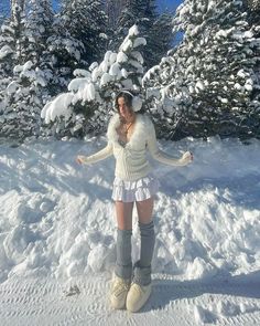 Snow Boots Outfit Y2k, Winter Fairy Coquette Outfits, Outfits With Earmuffs, Slavic Winter Outfit, Winter Fairy Outfit, Wintercore Outfits, Winter Fairy Coquette, Mini Skirt Outfit Winter, Leg Warmers Outfit