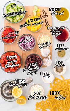 the ingredients needed to make this recipe are displayed on a cutting board