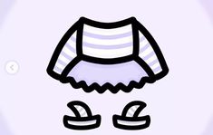 an illustration of a skirt and shoes on a purple background with the words, dress up